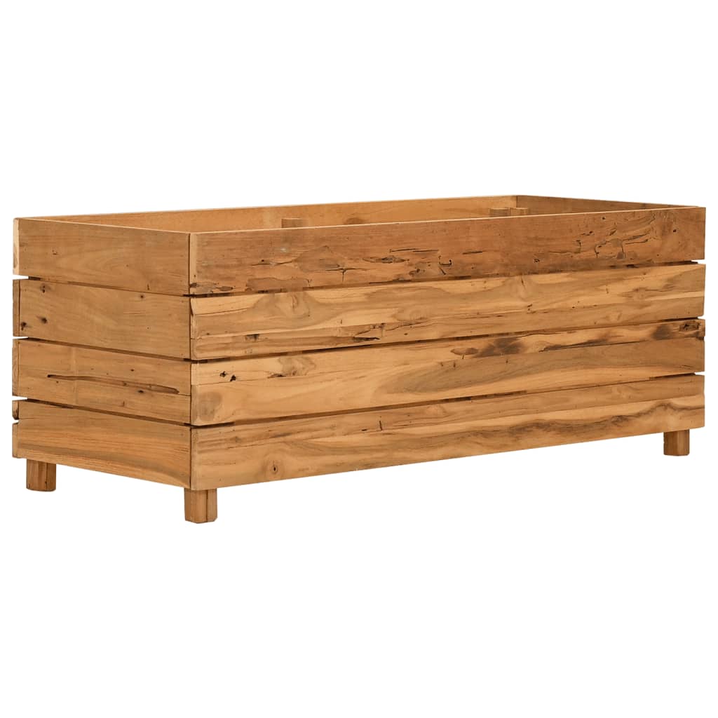 Hochbeet 100x40x38 cm Teak Altholz und Stahl