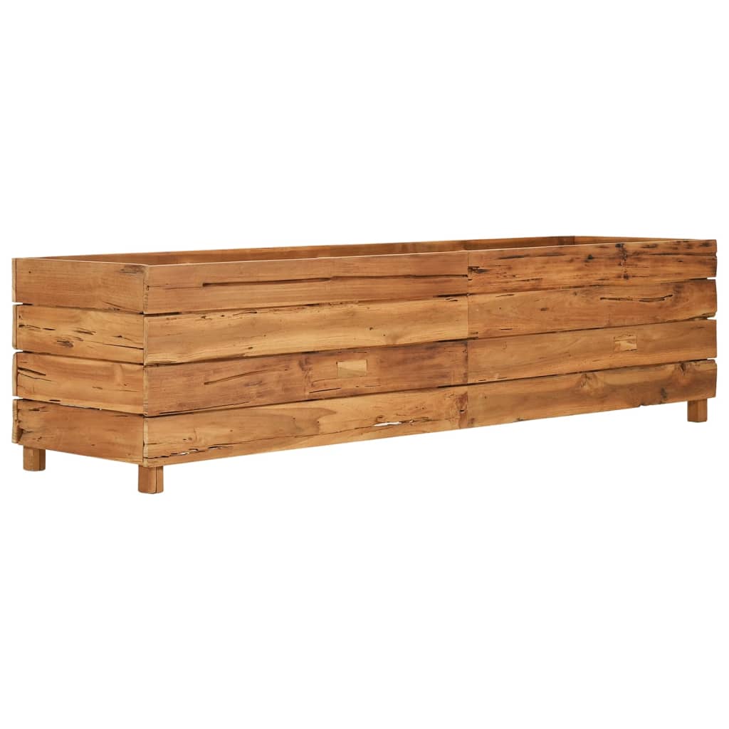 Hochbeet 150x40x38 cm Teak Altholz und Stahl