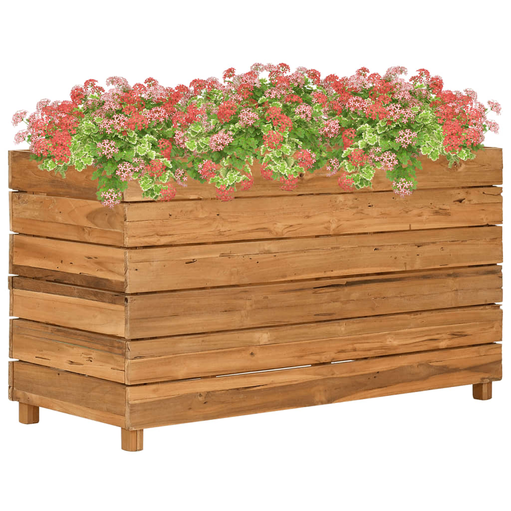 Hochbeet 100x40x55 cm Teak Altholz und Stahl