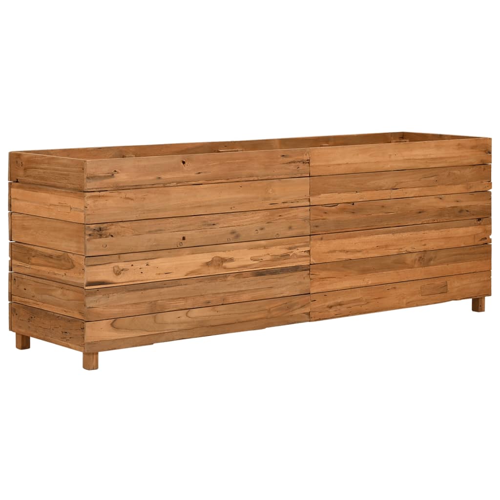 Hochbeet 150x40x55 cm Teak Altholz und Stahl