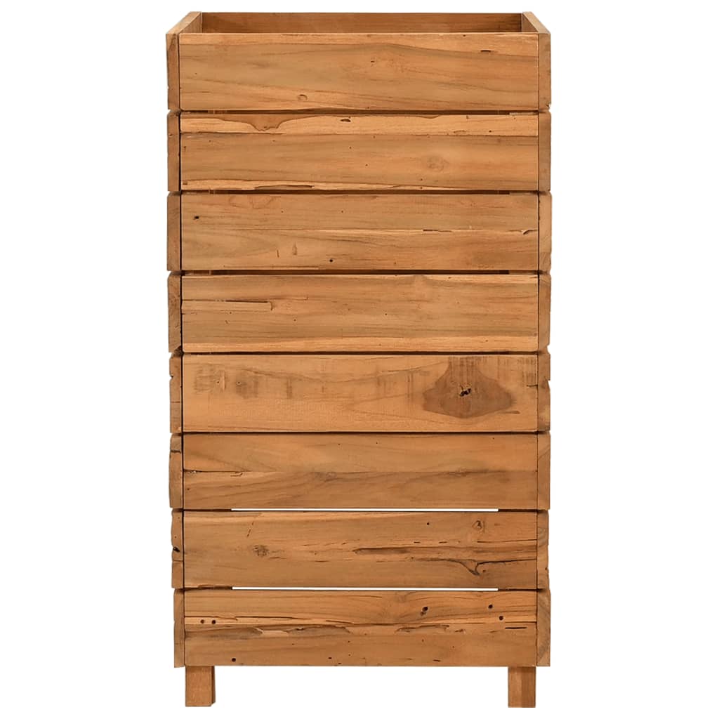 Hochbeet 50x40x72 cm Teak Altholz und Stahl