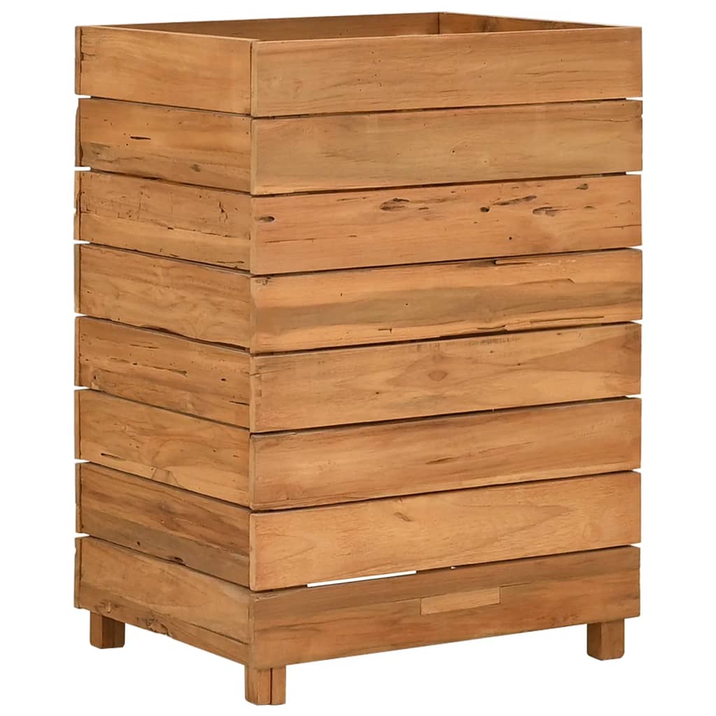 Hochbeet 50x40x72 cm Teak Altholz und Stahl