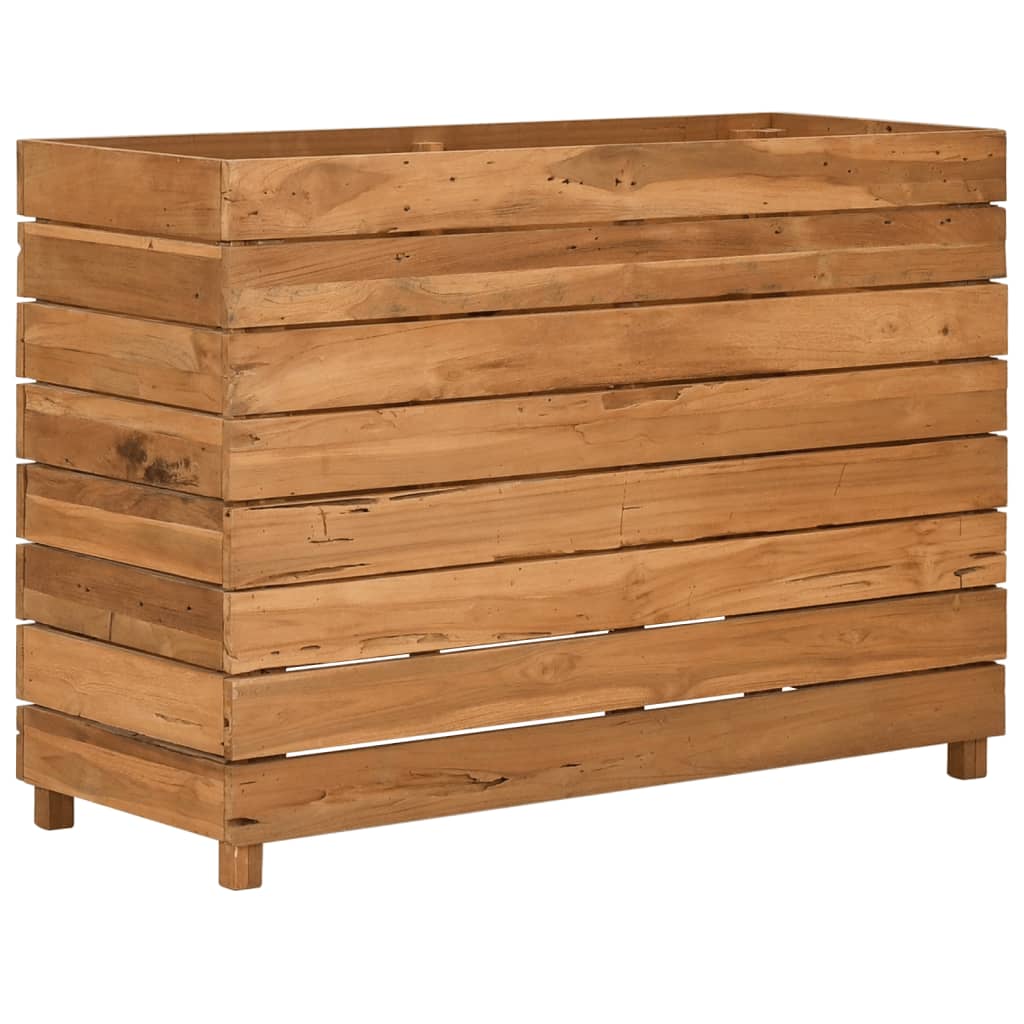 Hochbeet 100x40x72 cm Teak Altholz und Stahl