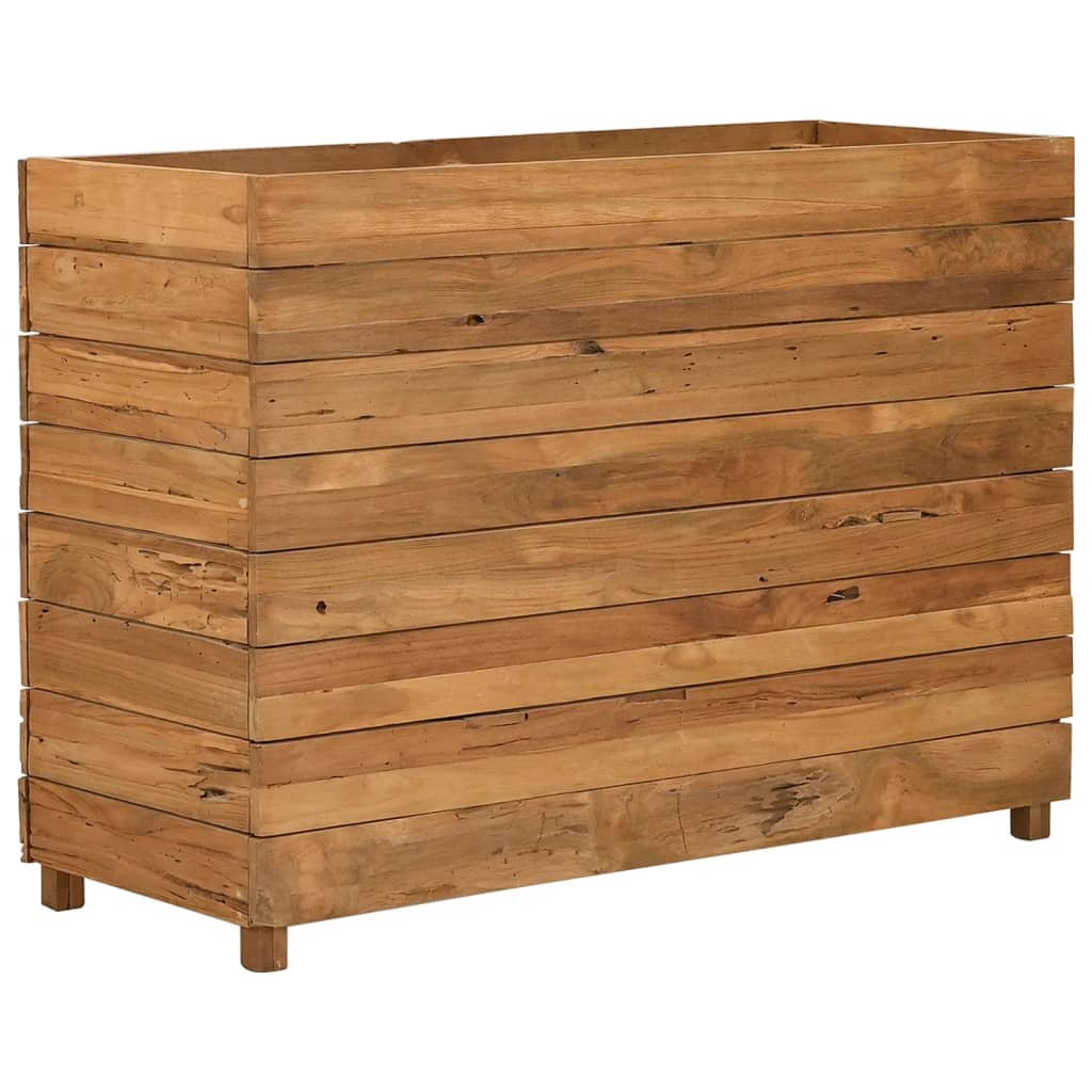 Hochbeet 100x40x72 cm Teak Altholz und Stahl