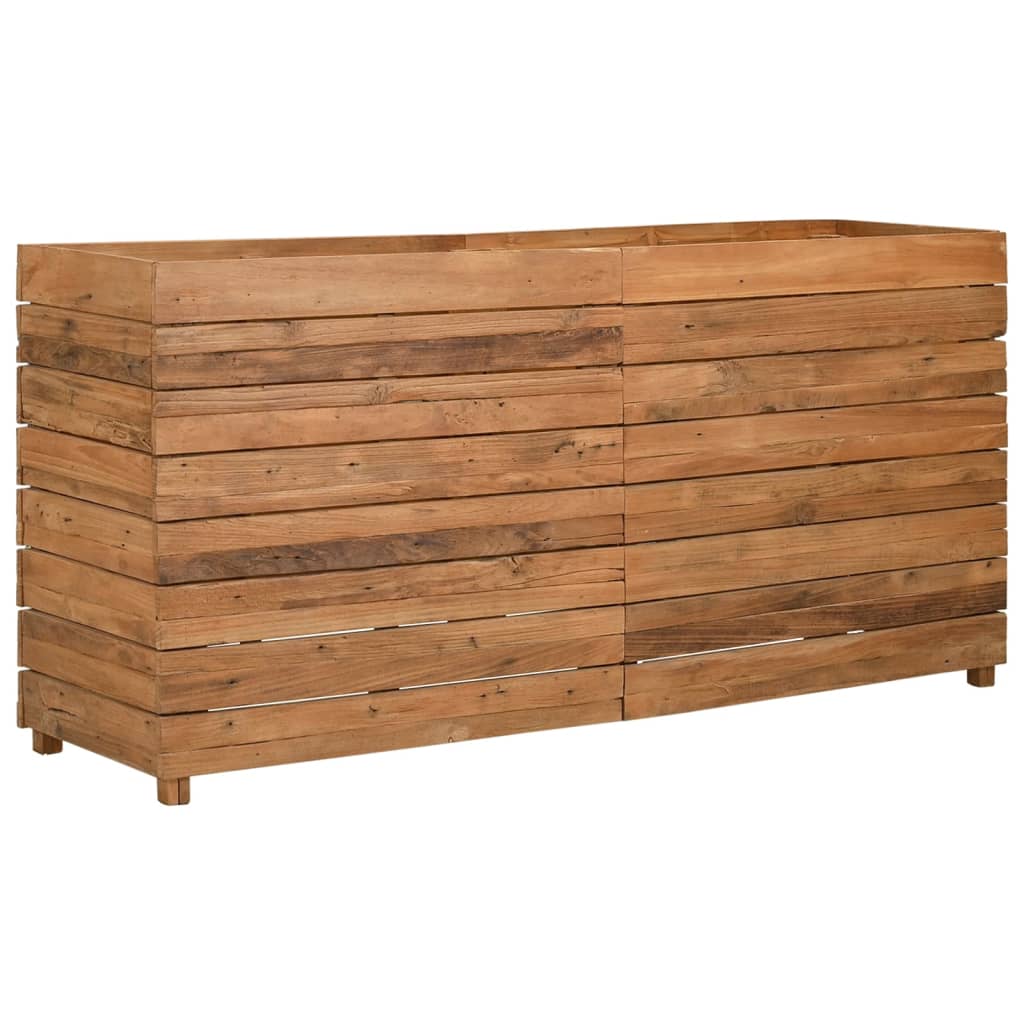 Hochbeet 150x40x72 cm Teak Altholz und Stahl