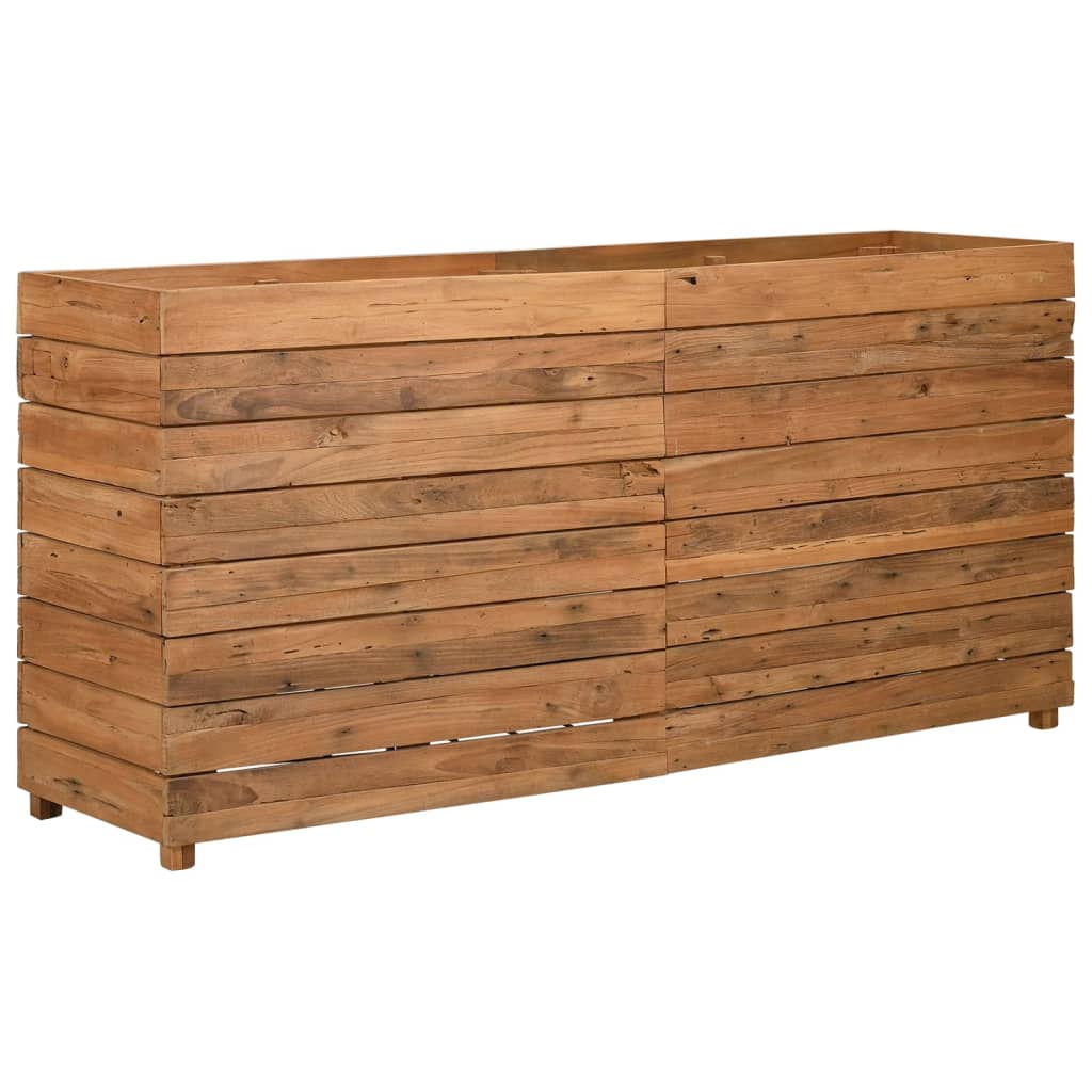 Hochbeet 150x40x72 cm Teak Altholz und Stahl