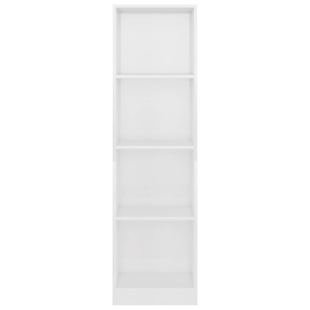 Bücherregal 4 Fächer Hochglanz-Weiß 40x24x142 cm Holzwerkstoff