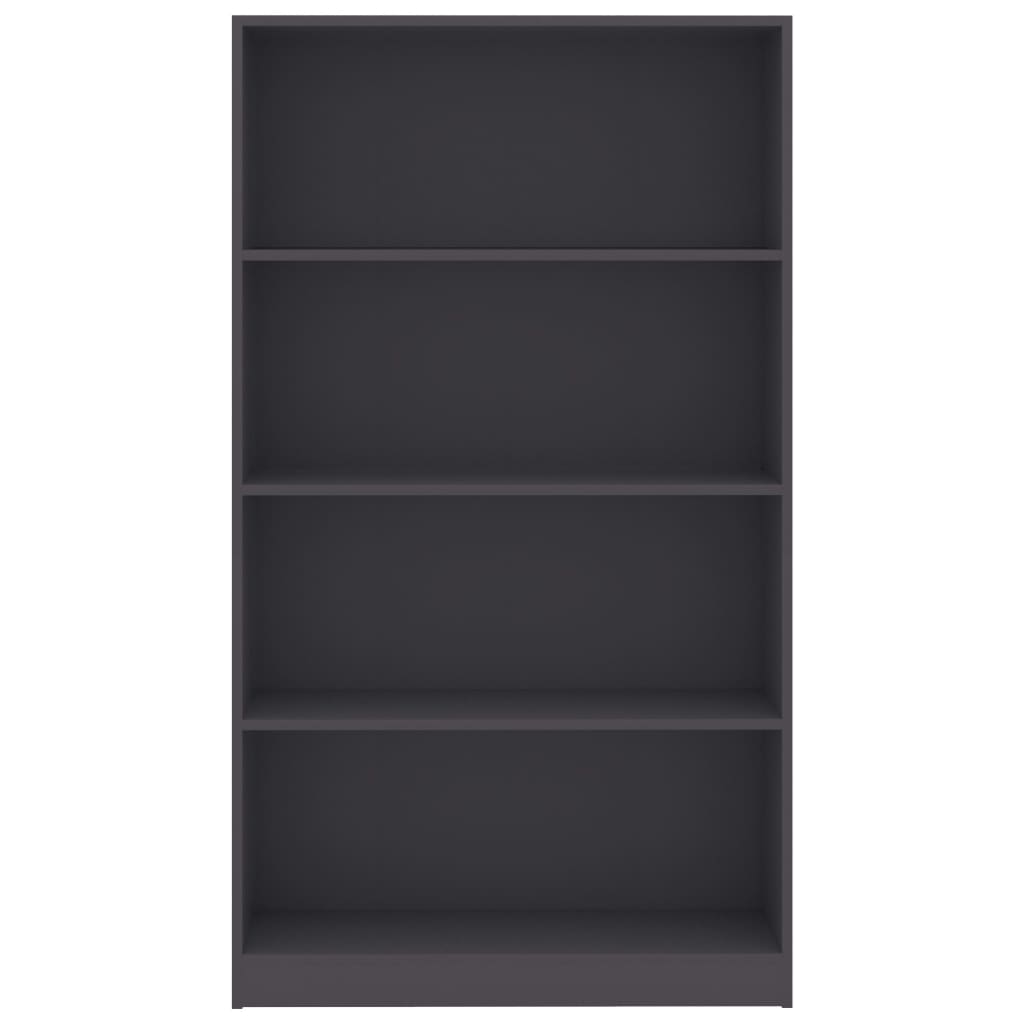 Bücherregal 4 Fächer Grau 80x24x142 cm Holzwerkstoff