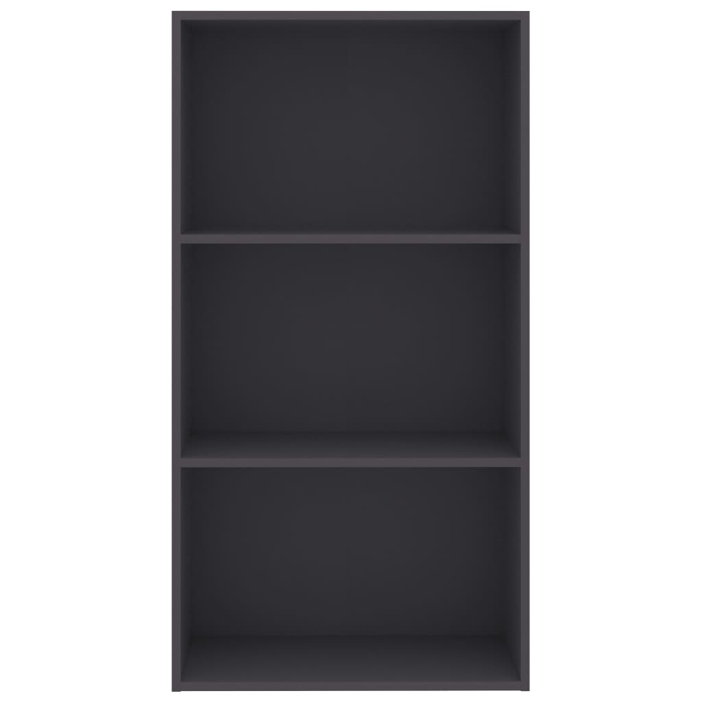 Bücherregal 3 Fächer Grau 60x30x114 cm Holzwerkstoff