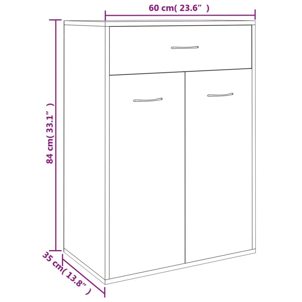 Schuhschrank Sonoma-Eiche 60x35x84 cm Holzwerkstoff