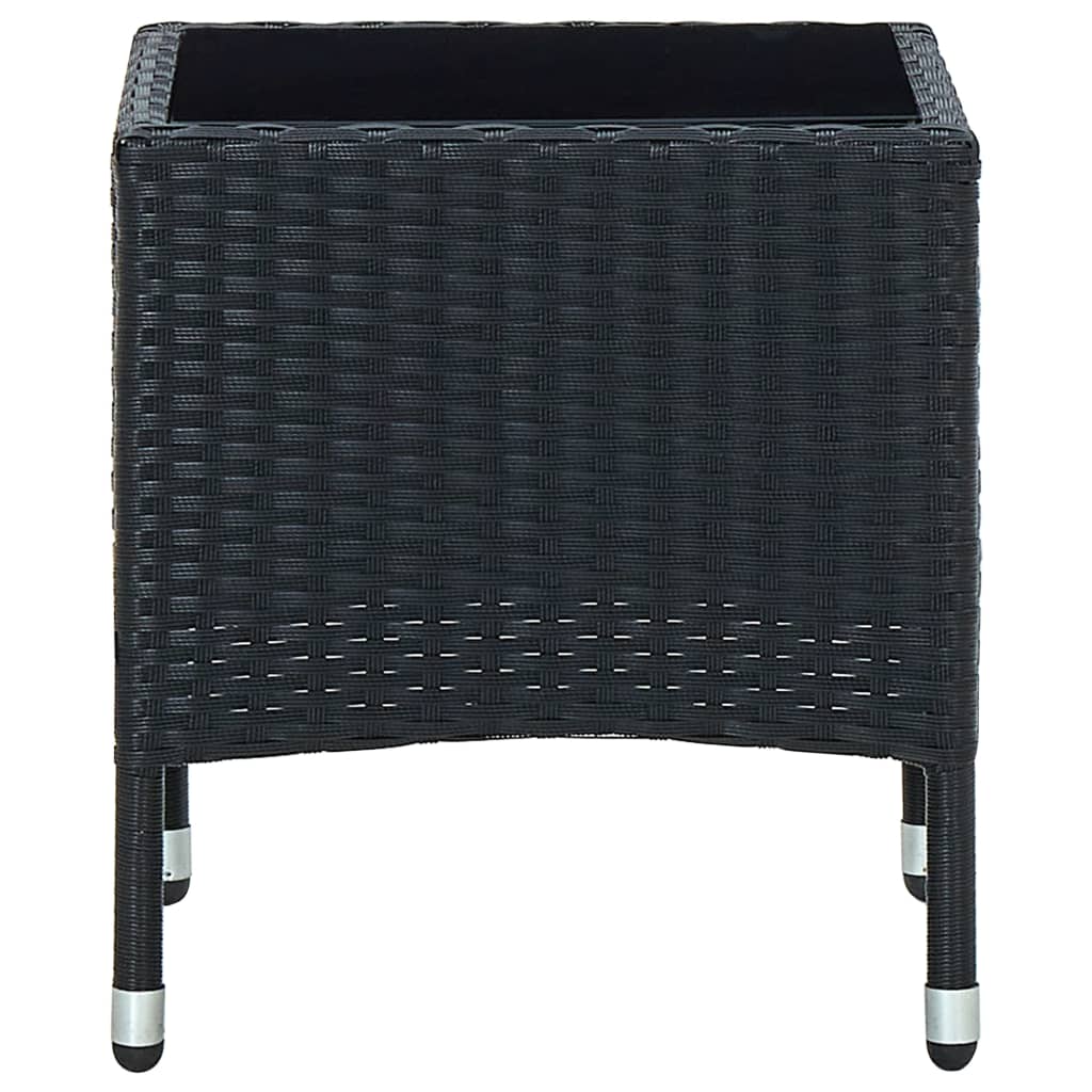 Gartentisch Schwarz 40x40x45 cm Poly Rattan