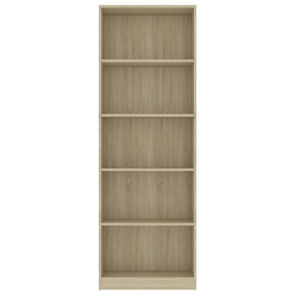 Bücherregal 5 Fächer Sonoma-Eiche 60x24x175 cm Holzwerkstoff