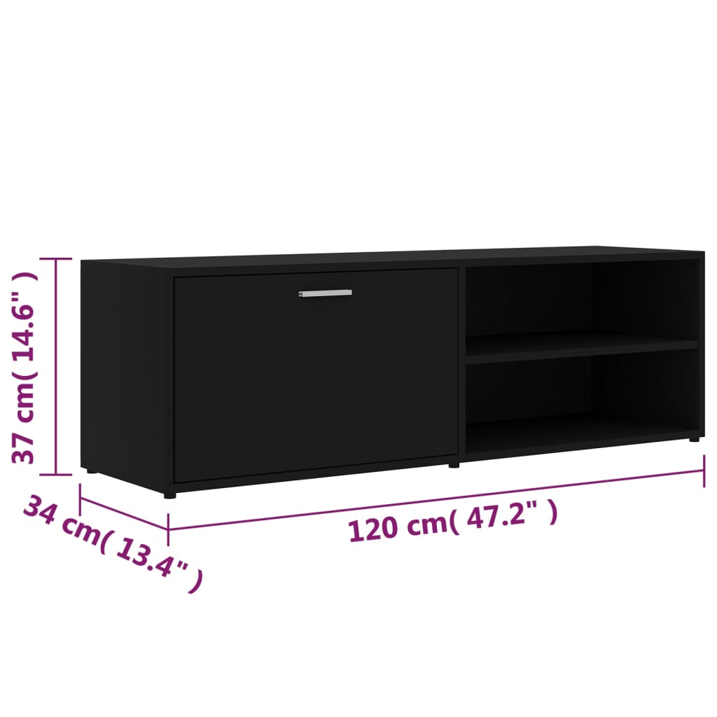 TV-Schrank Schwarz 120x34x37 cm Holzwerkstoff