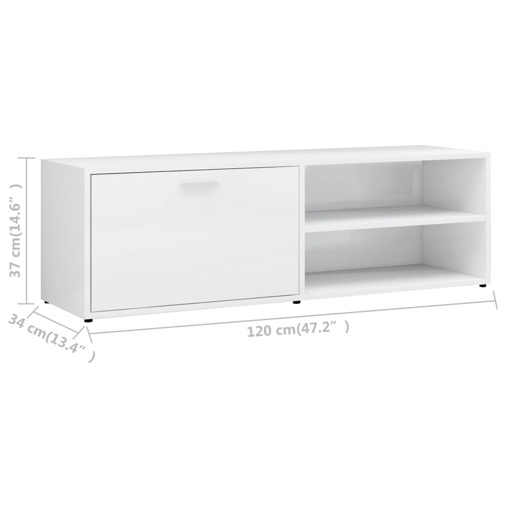 TV-Schrank Hochglanz-Weiß 120x34x37 cm Holzwerkstoff