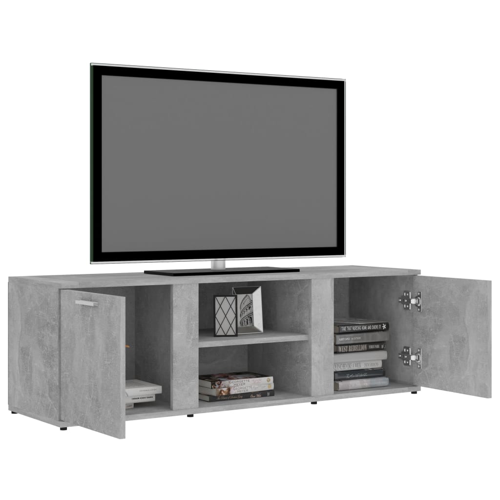 TV-Schrank Betongrau 120x34x37 cm Holzwerkstoff