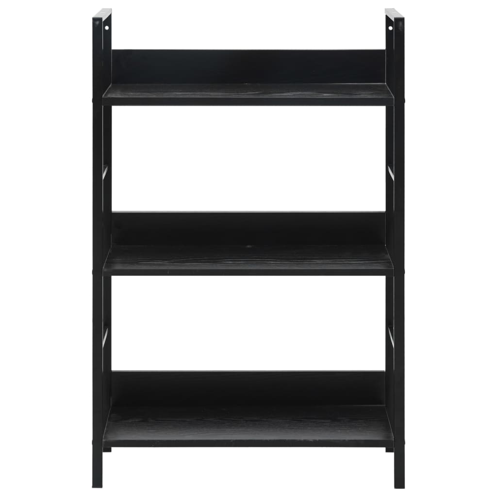 Bücherregal 3 Regalböden Schwarz 60×27,6×90,5 cm Holzwerkstoff