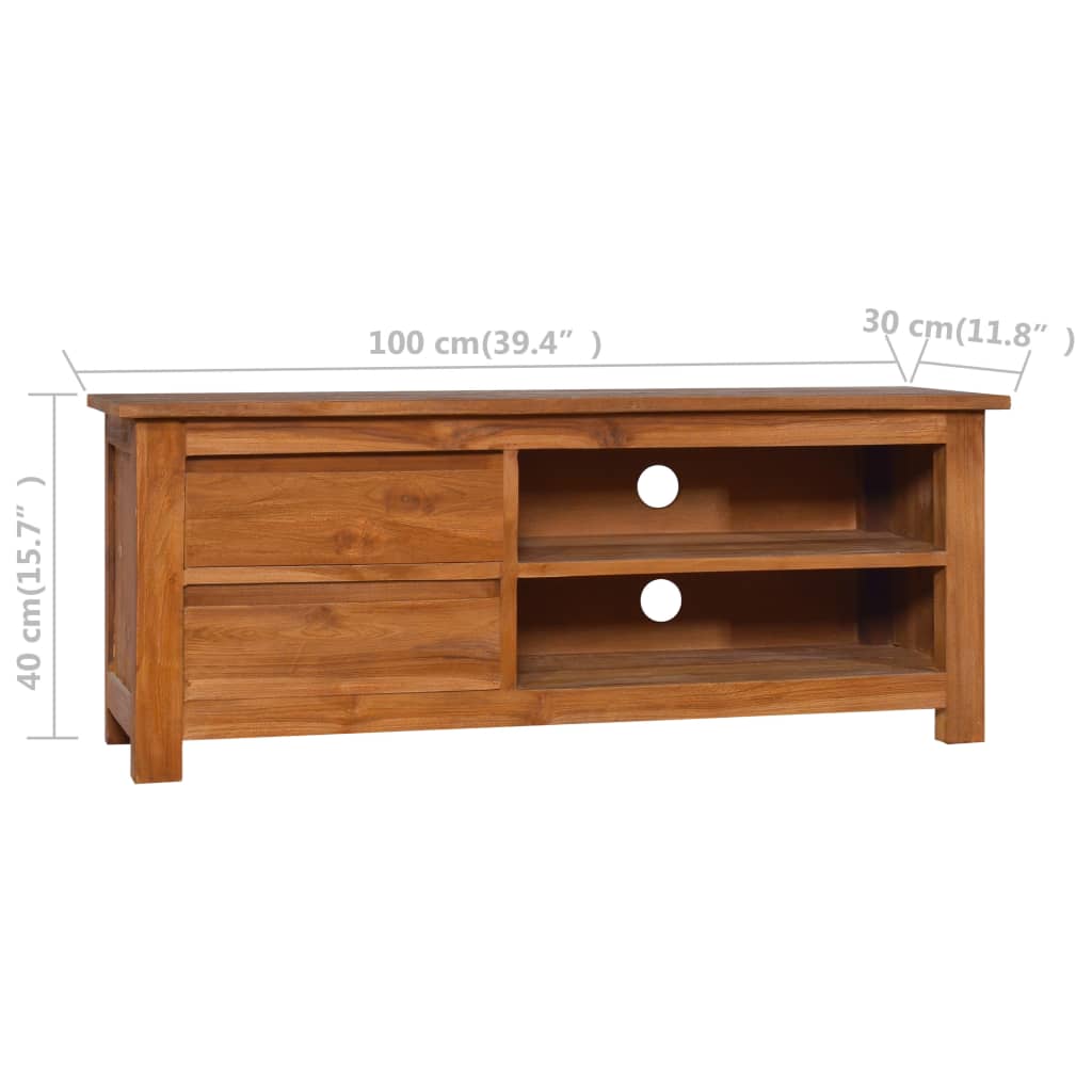 TV-Schrank 100x30x40 cm Teak Massivholz