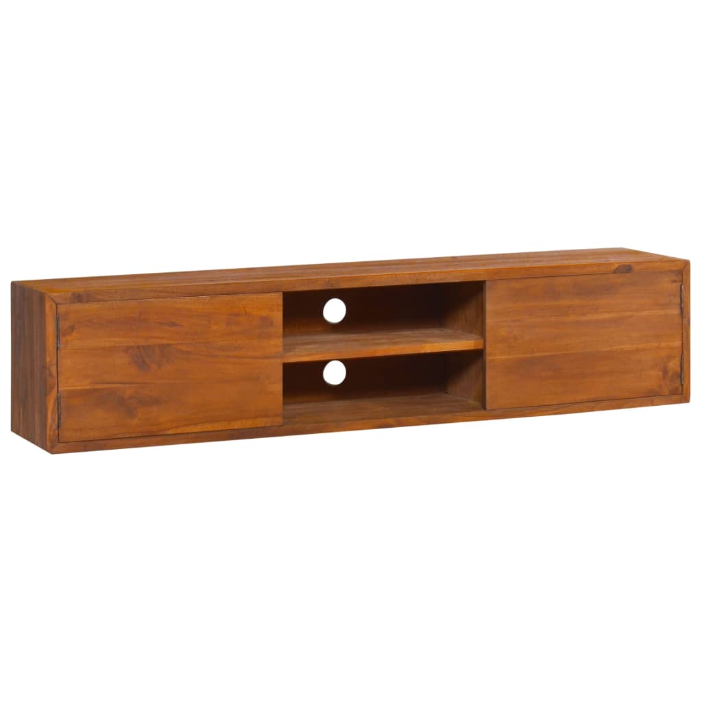 Wand-TV-Schrank 135x30x30 cm Teak Massivholz