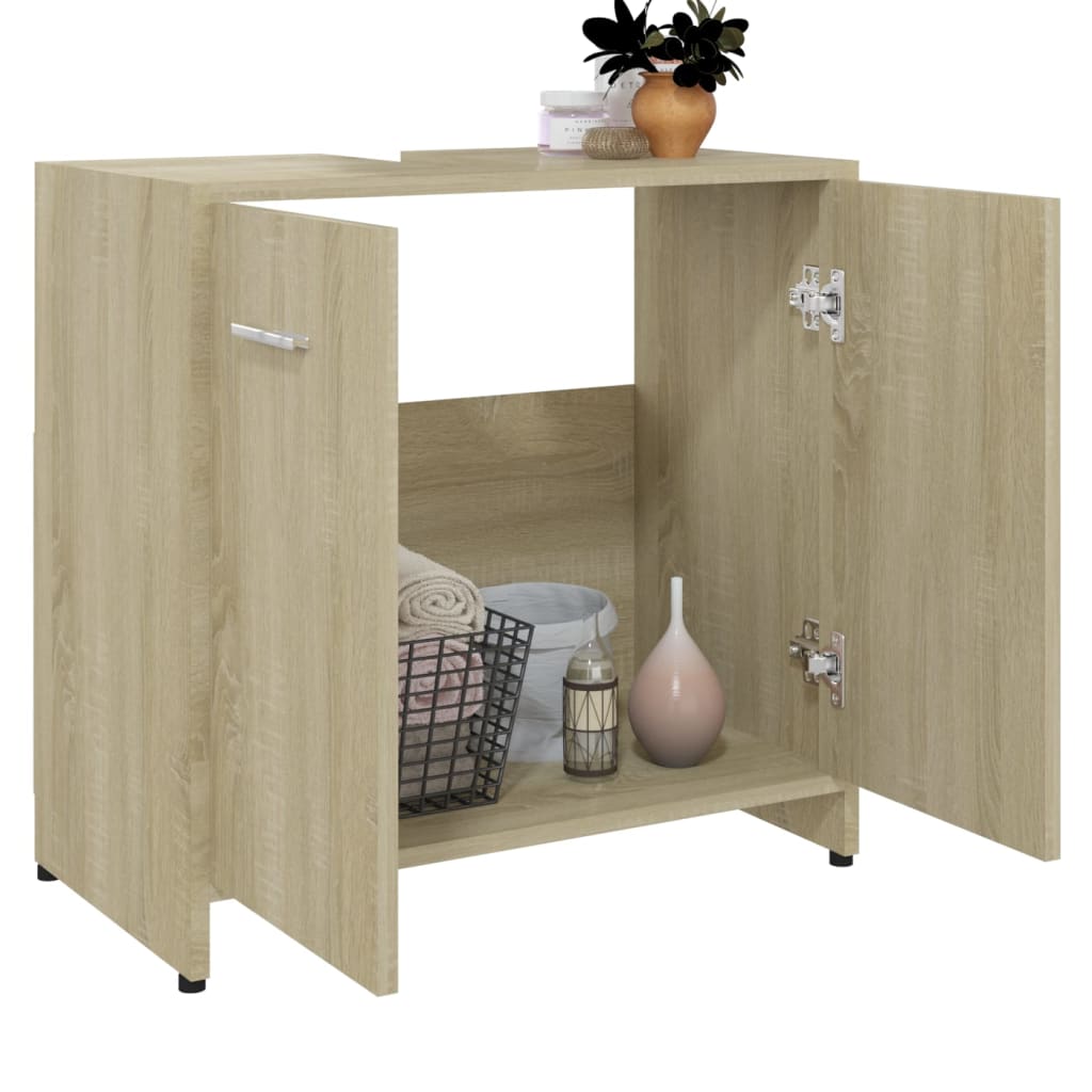 Badezimmerschrank Sonoma-Eiche 60x33x61 cm Holzwerkstoff