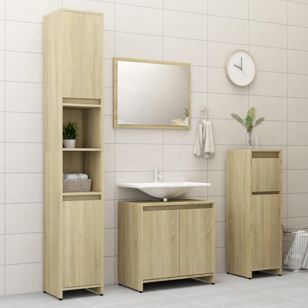 Badezimmerschrank Sonoma-Eiche 60x33x61 cm Holzwerkstoff