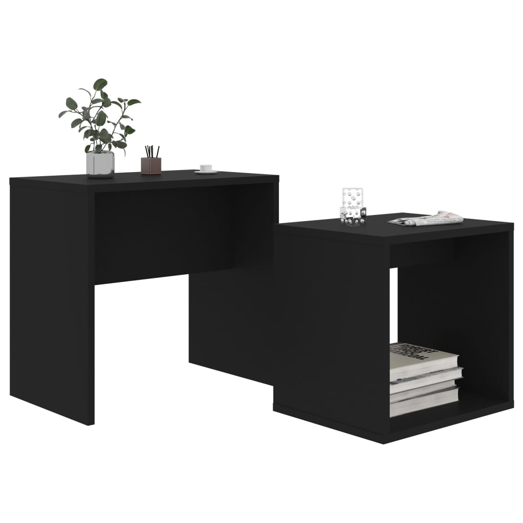 Couchtisch-Set Schwarz 48x30x45 cm Holzwerkstoff