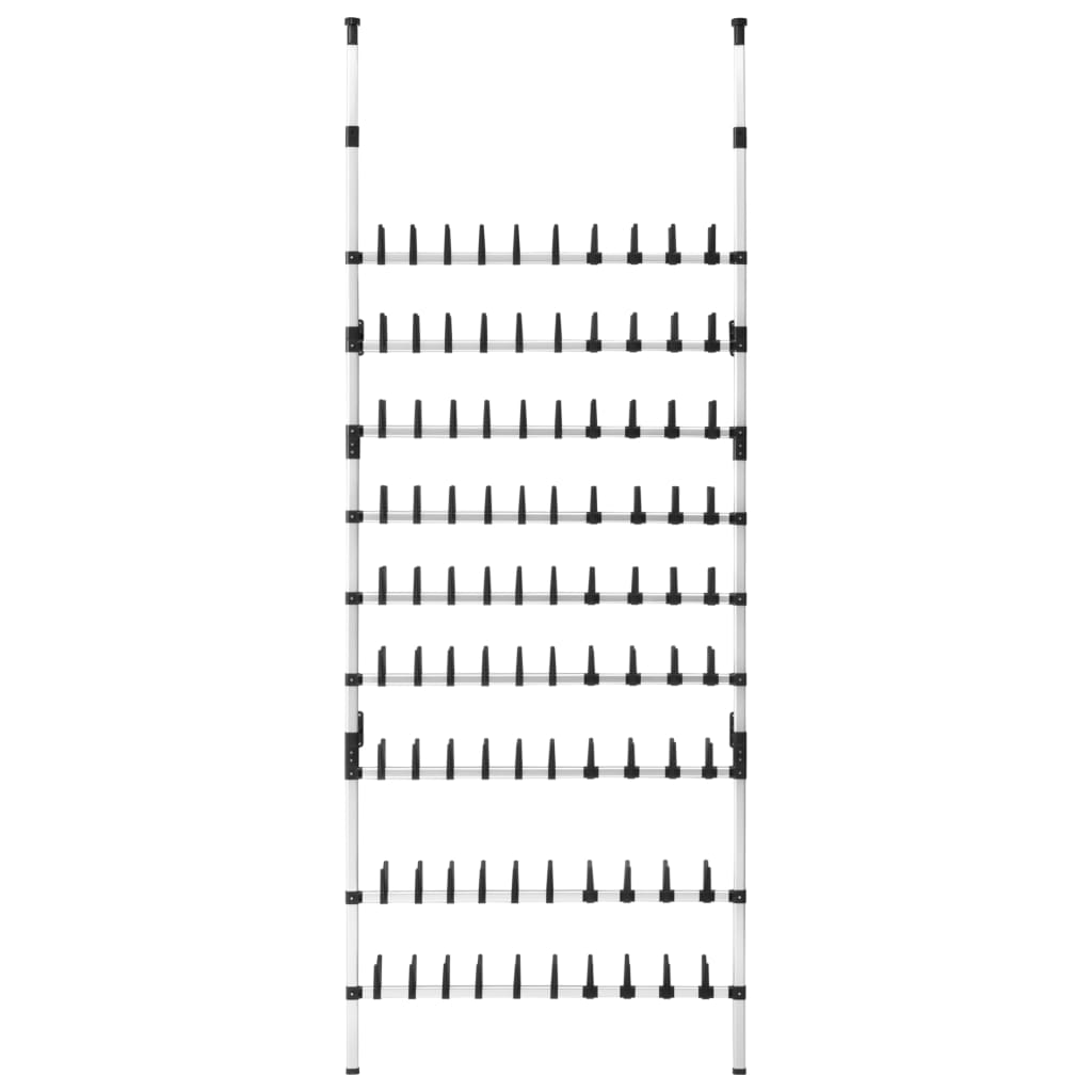 Teleskop-Schuhregal mit Stangen Aluminium