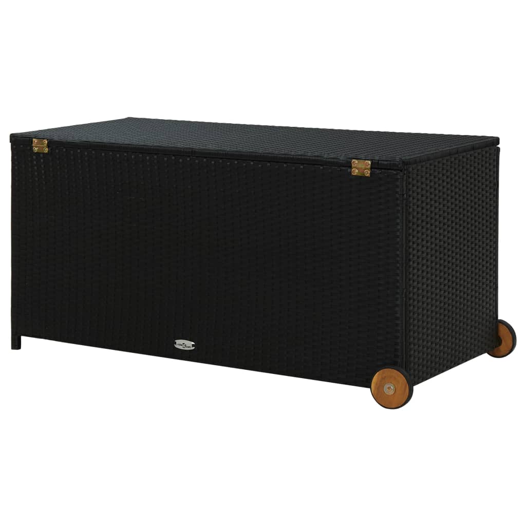 Garten-Auflagenbox Schwarz 120x65x61 cm Poly Rattan