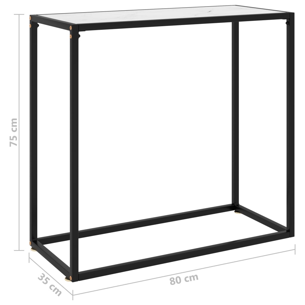 Konsolentisch Weiß 80x35x75 cm Hartglas