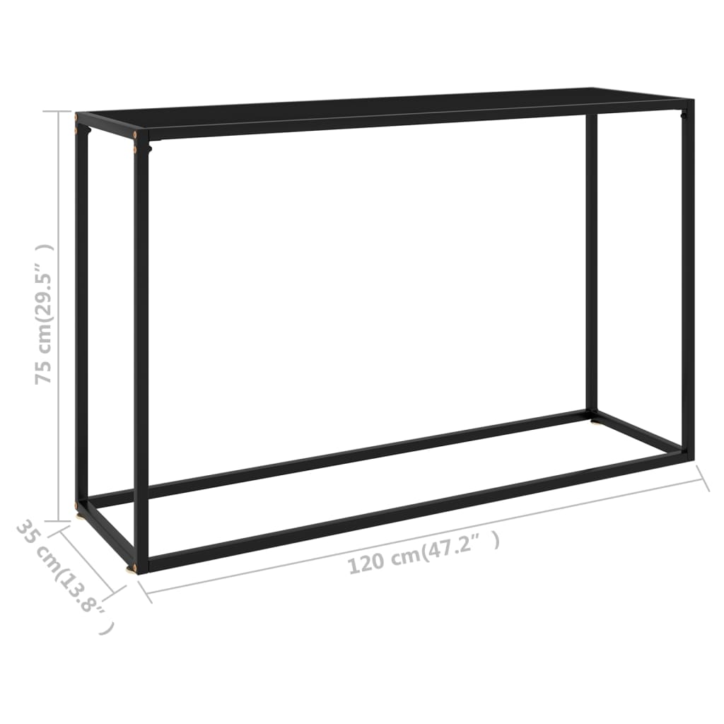 Konsolentisch Schwarz 120x35x75 cm Hartglas