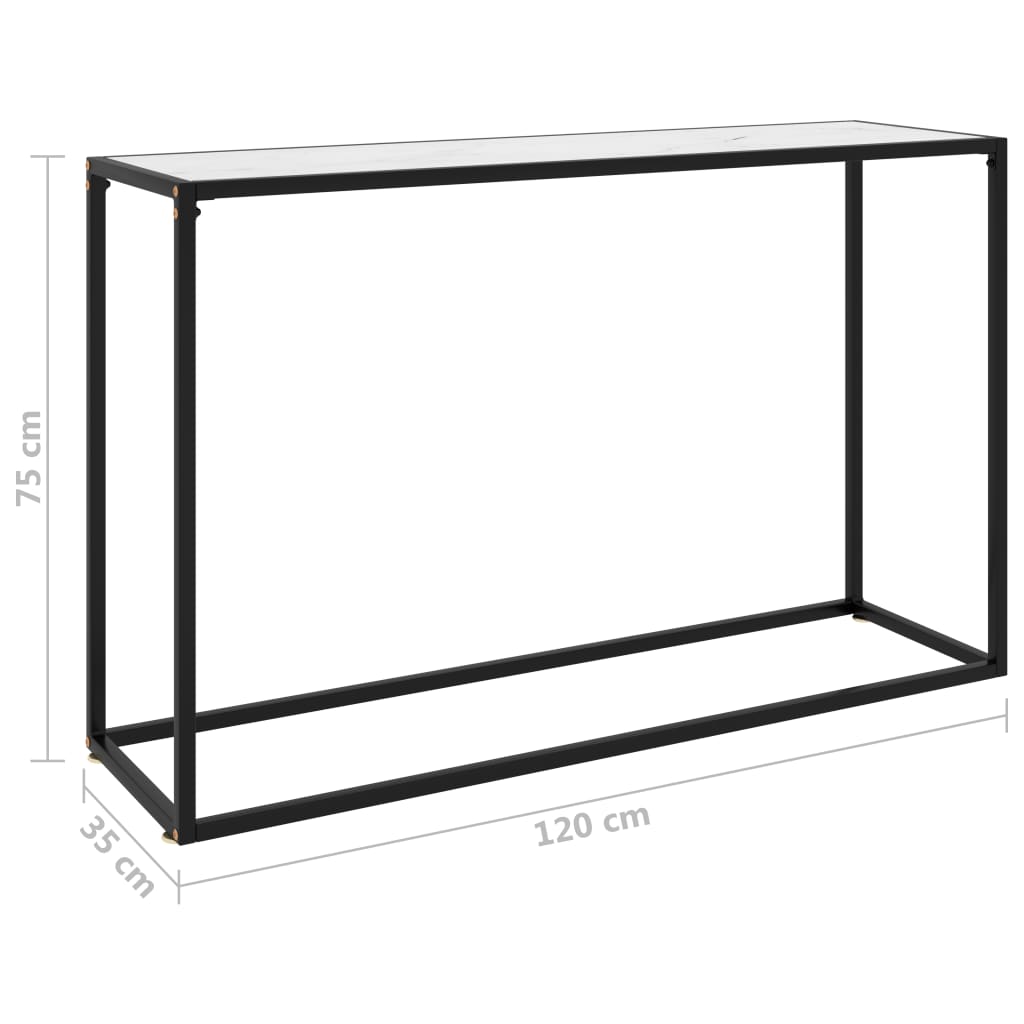 Konsolentisch Weiß 120x35x75 cm Hartglas