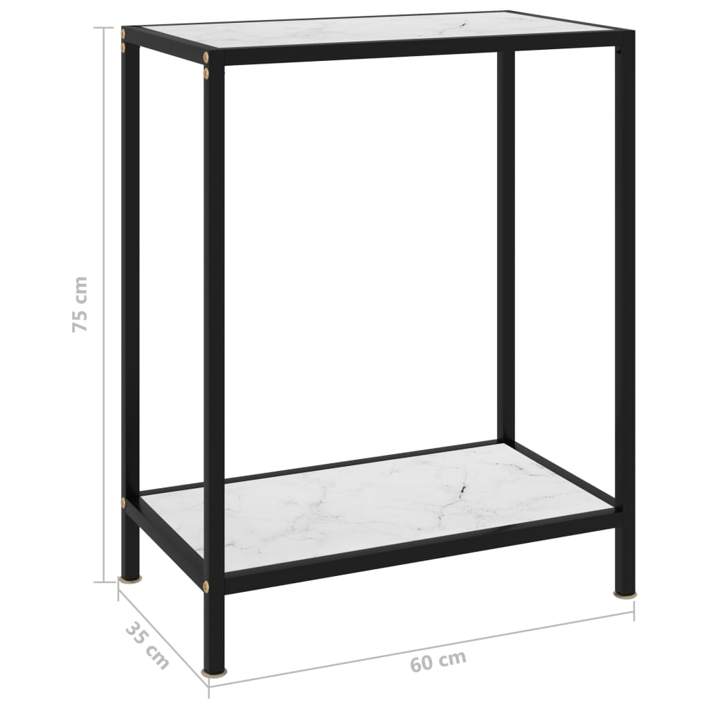 Konsolentisch Weiß 60x35x75 cm Hartglas