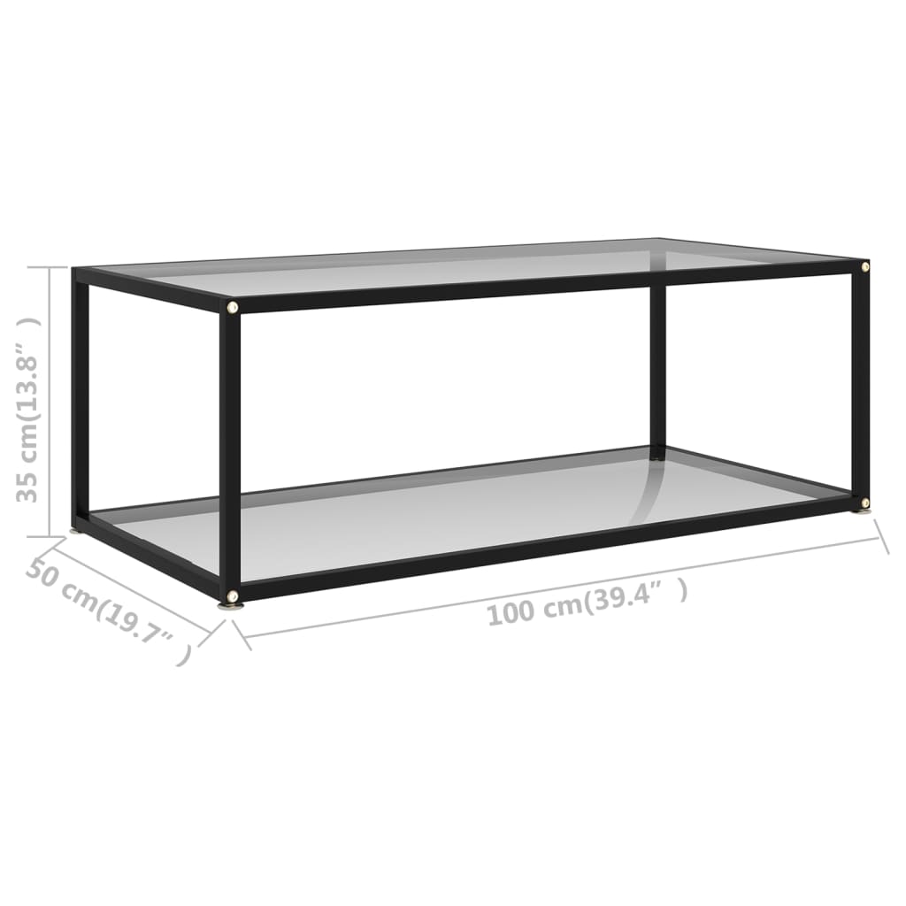 Couchtisch Transparent 100x50x35 cm Hartglas