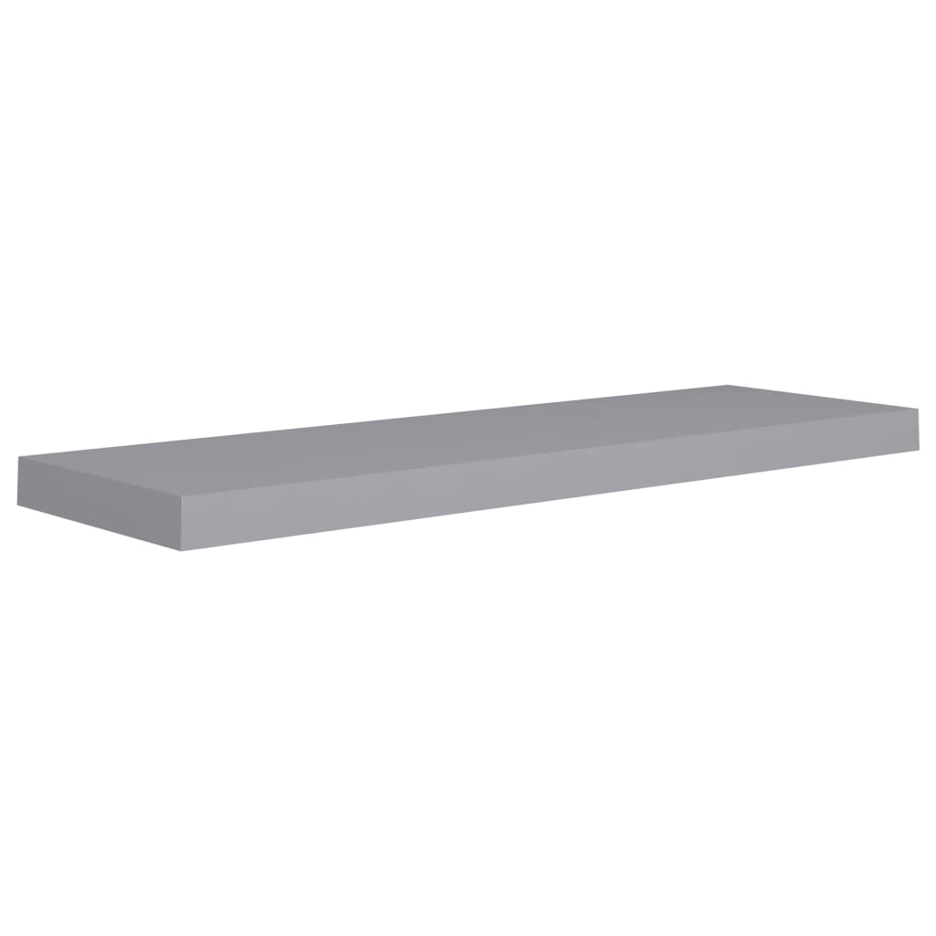 Schweberegale 2 Stk. Grau 80x23,5x3,8 cm MDF