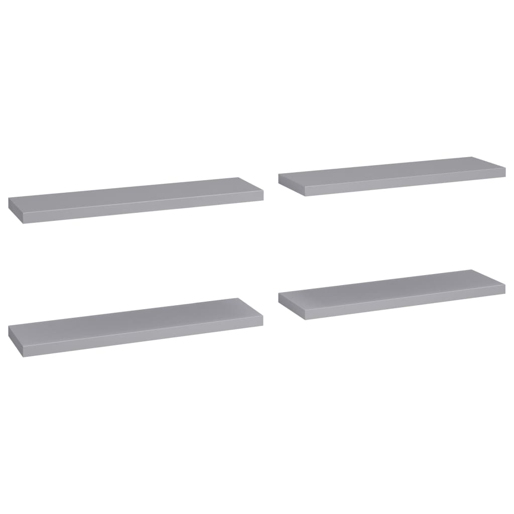 Schwebende Wandregale 4 Stk. Grau 90x23,5x3,8cm MDF