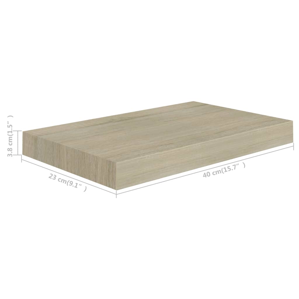 Schwebende Wandregale 4 Stk. Eichefarben 40x23x3,8cm MDF