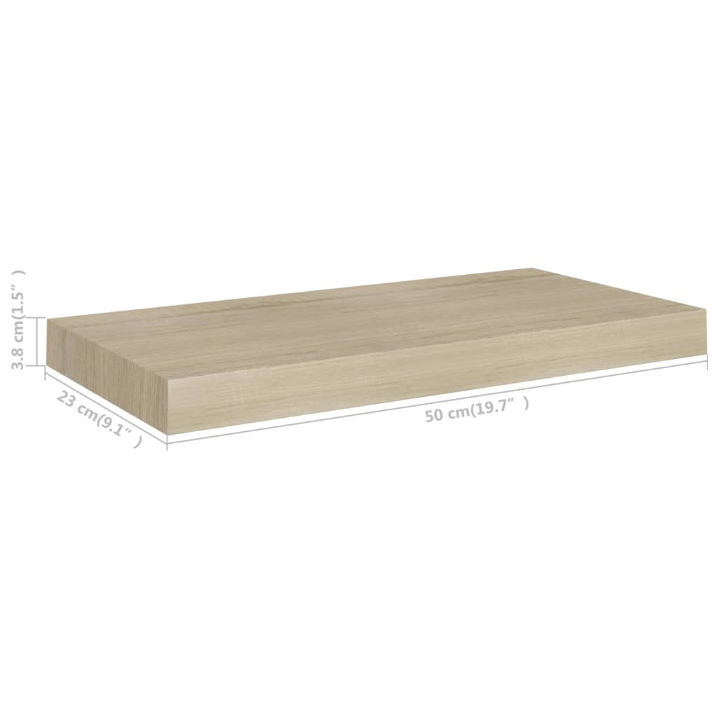 Schwebende Wandregale 4 Stk. Eichefarben 50x23x3,8cm MDF