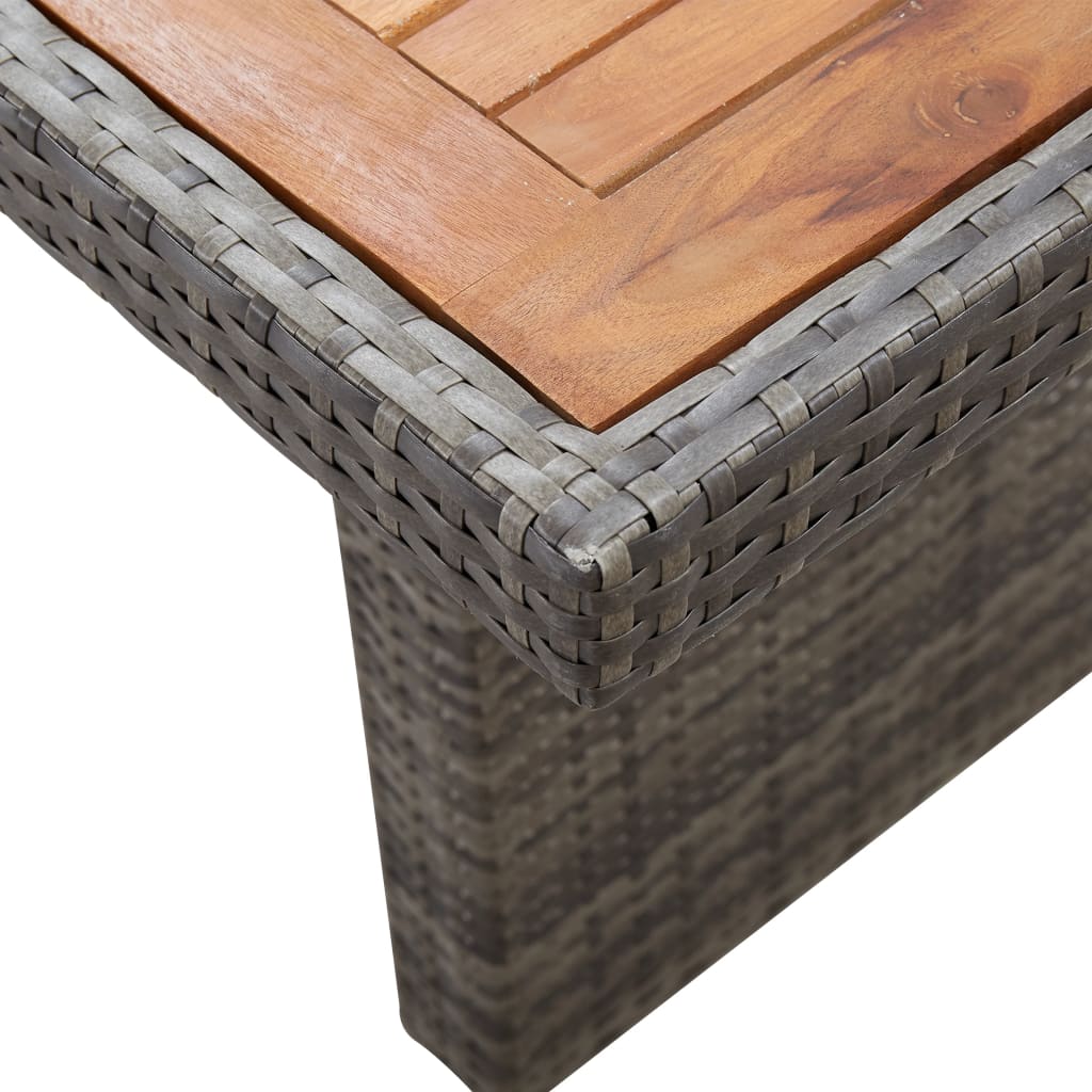 Gartentisch 240x90x74 cm Poly Rattan und Massivholz Akazie