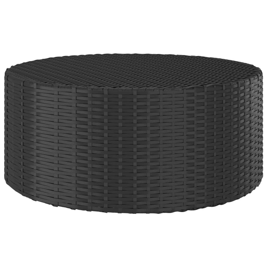 Teetisch Schwarz 68x68x30 cm Poly Rattan