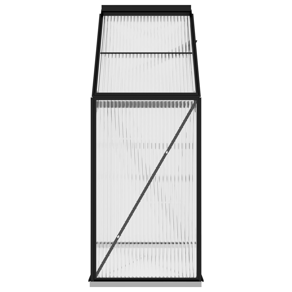 Anlehngewächshaus Anthrazit Aluminium 1,33 m²