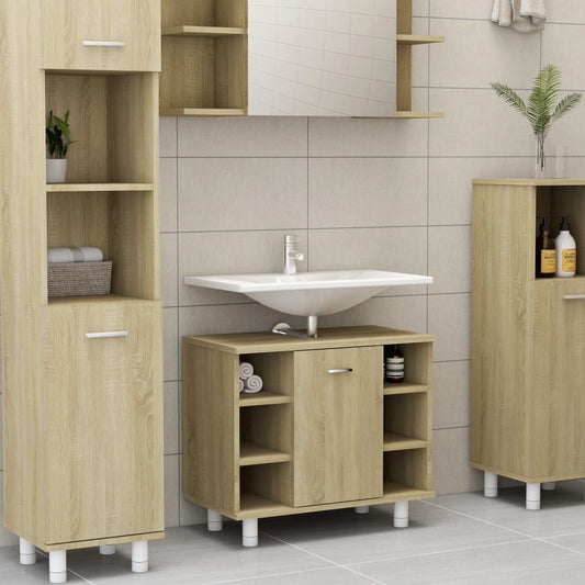 Badezimmerschrank Sonoma-Eiche 60x32x53,5 cm Holzwerkstoff