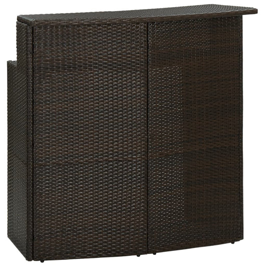 Garten-Bartisch Braun 120x55x110 cm Poly Rattan