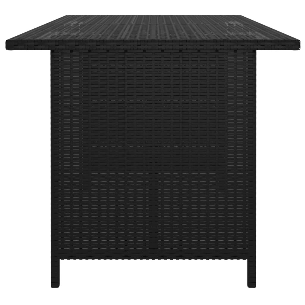 Garten-Esstisch Schwarz 110x70x65 cm Poly Rattan