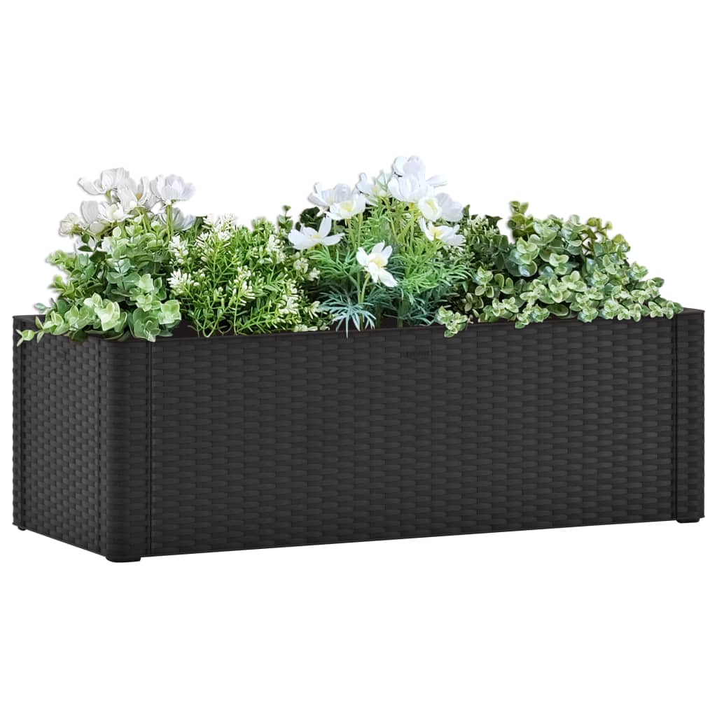 Garten-Hochbeet Selbstbewässerungssystem Anthrazit 100x43x33 cm