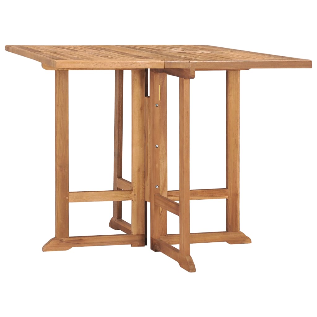 Klappbarer Garten-Esstisch 90x90x75 cm Massivholz Teak