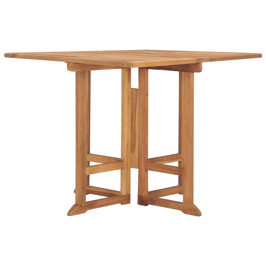 Klappbarer Garten-Esstisch 90x90x75 cm Massivholz Teak