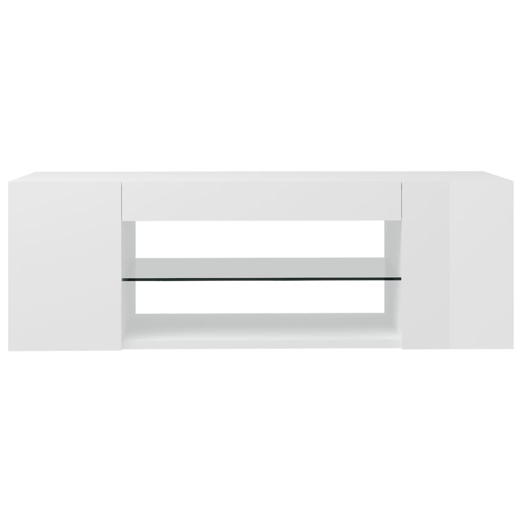 TV-Schrank mit LED-Leuchten Hochglanz-Weiß 90x39x30 cm