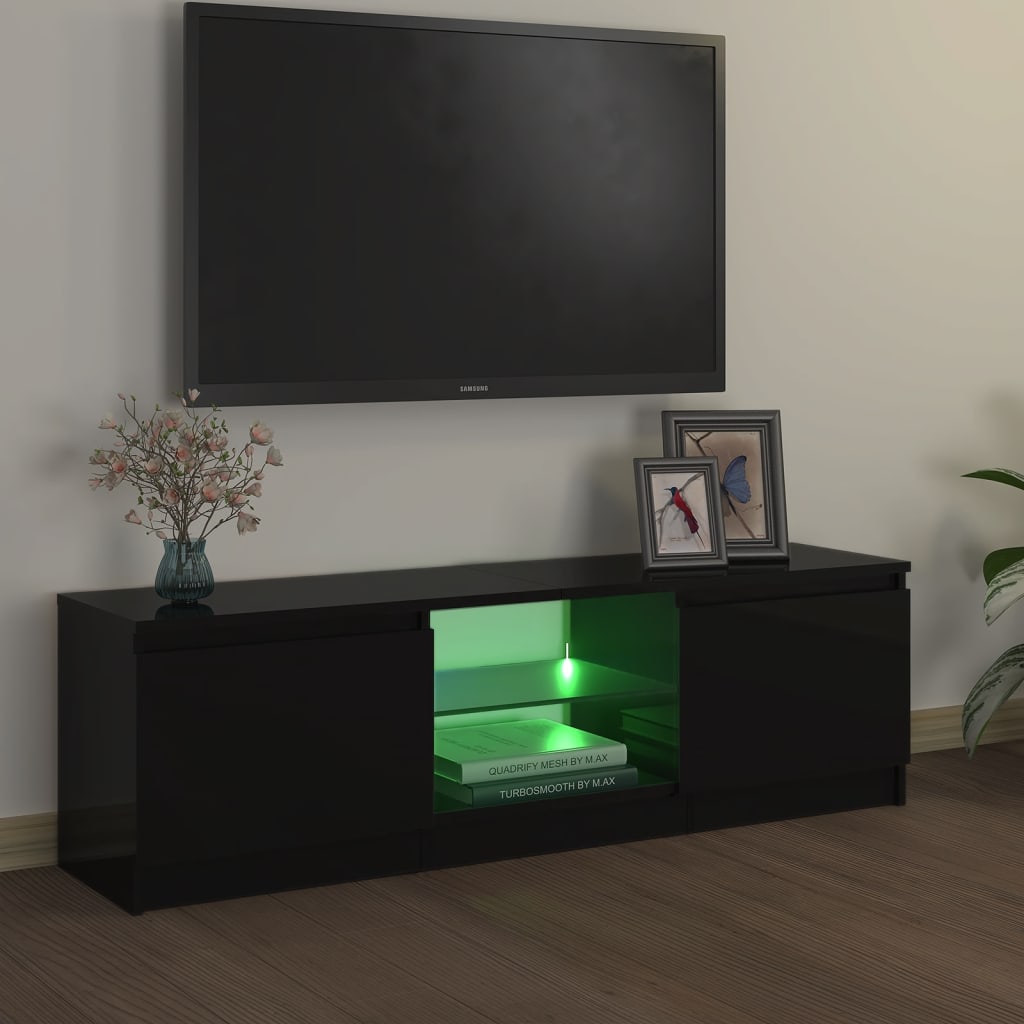 TV-Schrank mit LED-Leuchten Schwarz 120x30x35,5 cm