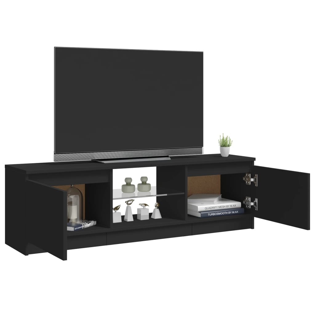 TV-Schrank mit LED-Leuchten Schwarz 120x30x35,5 cm