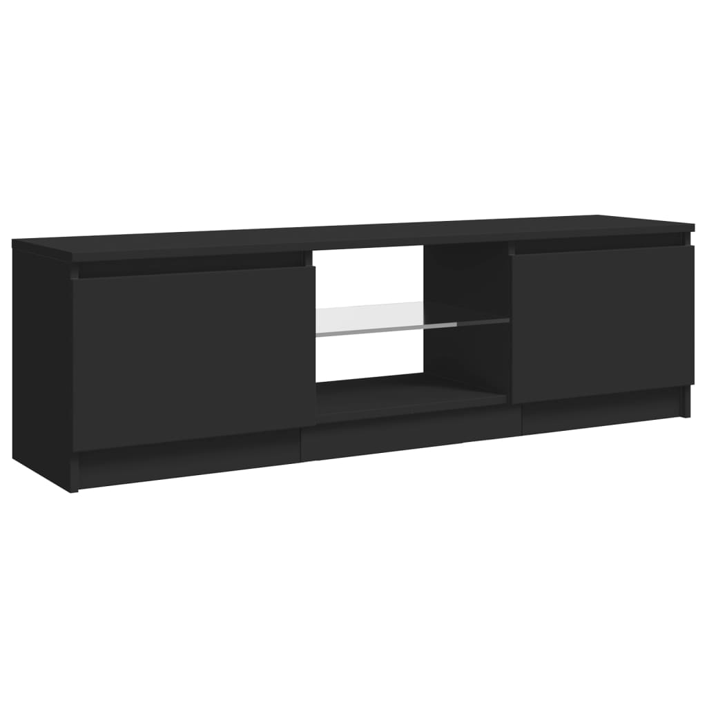 TV-Schrank mit LED-Leuchten Schwarz 120x30x35,5 cm