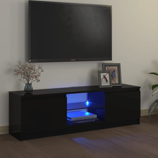 TV-Schrank mit LED-Leuchten Schwarz 120x30x35,5 cm